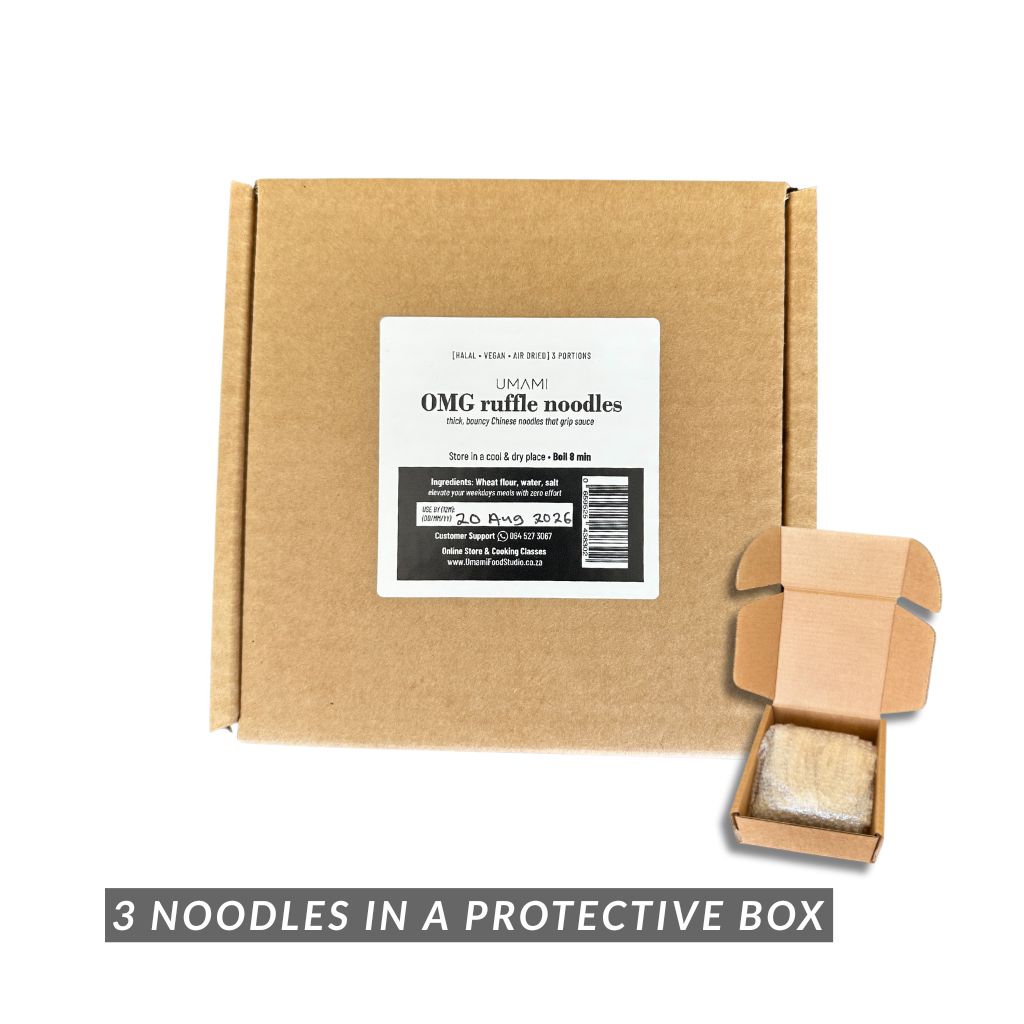 G. Ruffle Noodles | Chinese Knife Cut Noodles: 3 Portions (Halal, Vegan)