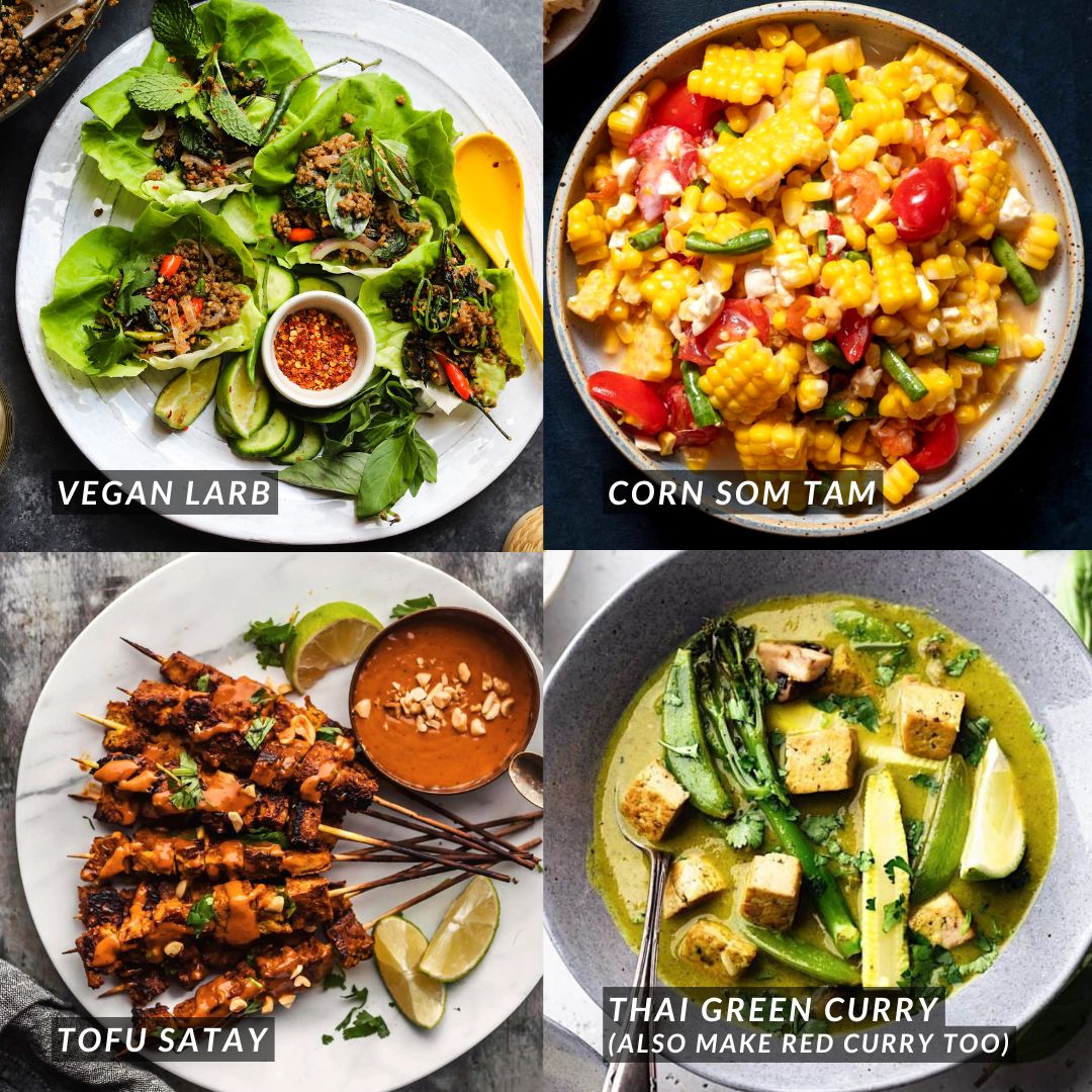 Vegan Thai: Red & Green Curry, Satay & Som Tam (4 hrs)