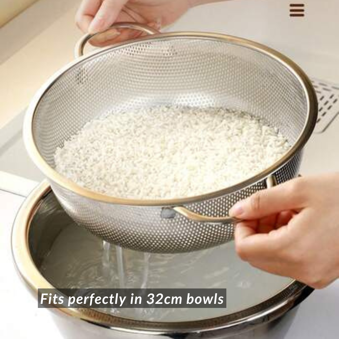 H. Stainless Steel Colander Strainer 32cm