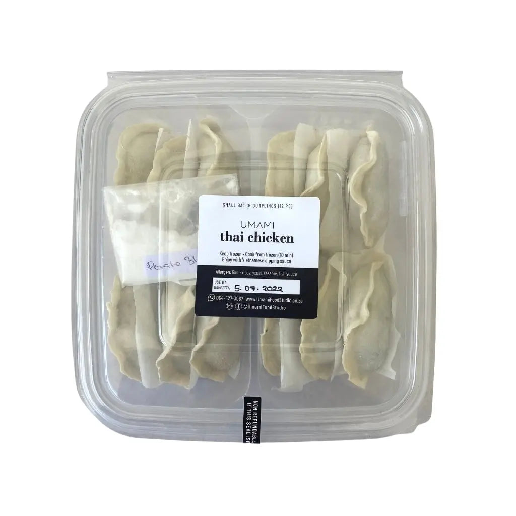 A. Thai Chicken Dumplings 12 Pcs (Frozen: Halal, Gluten Free): delivering to JHB north/central & PTA_Dumplings