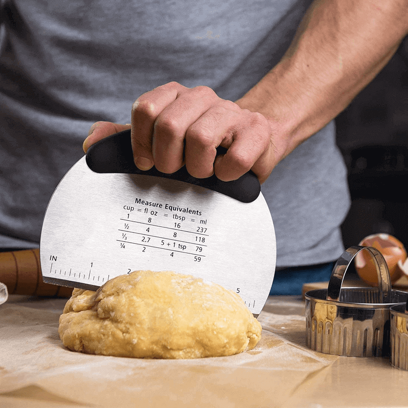 H. Dough Cutter | Bench Scraper with Measurement