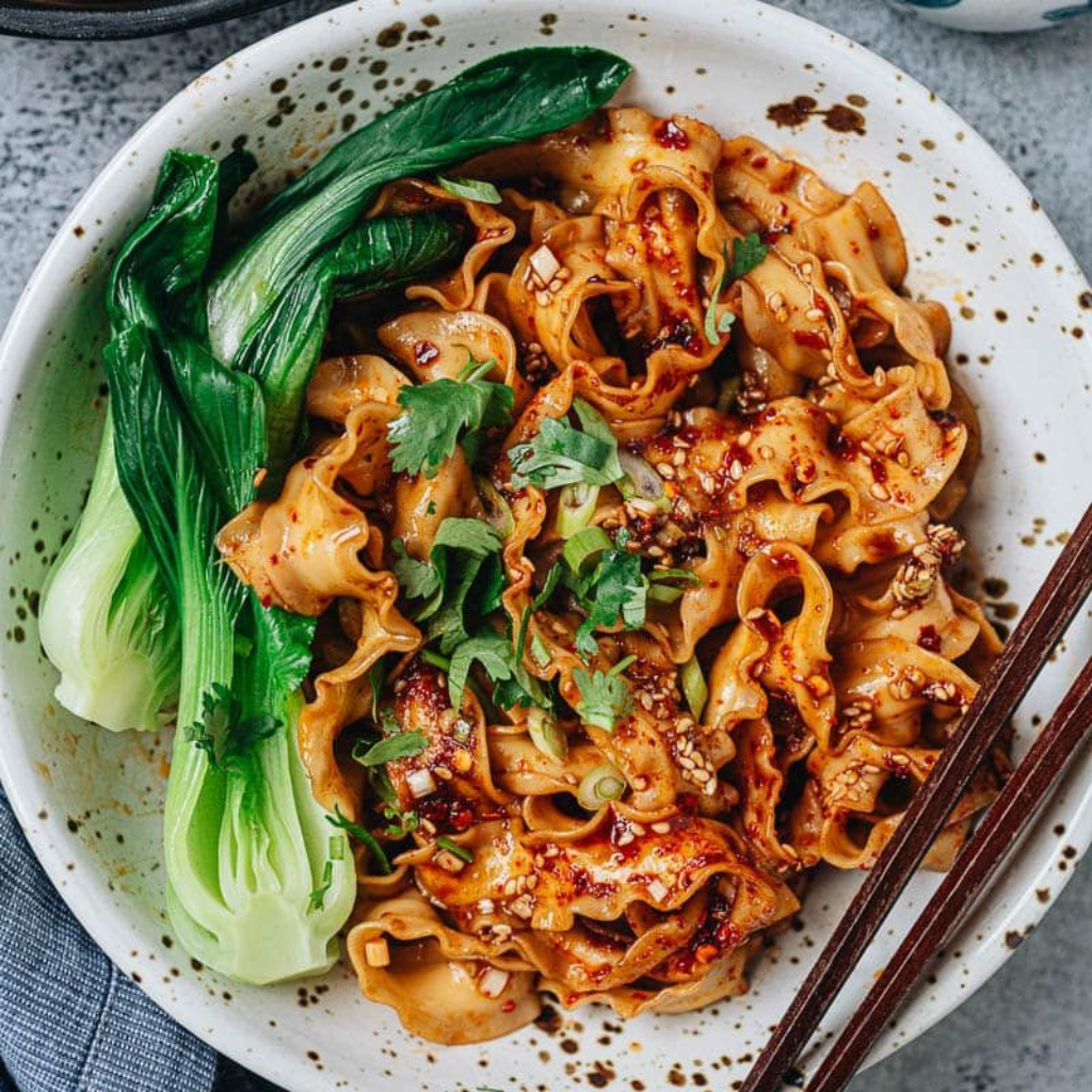 Chinese Knife Cut Noodles (Halal, Vegan)