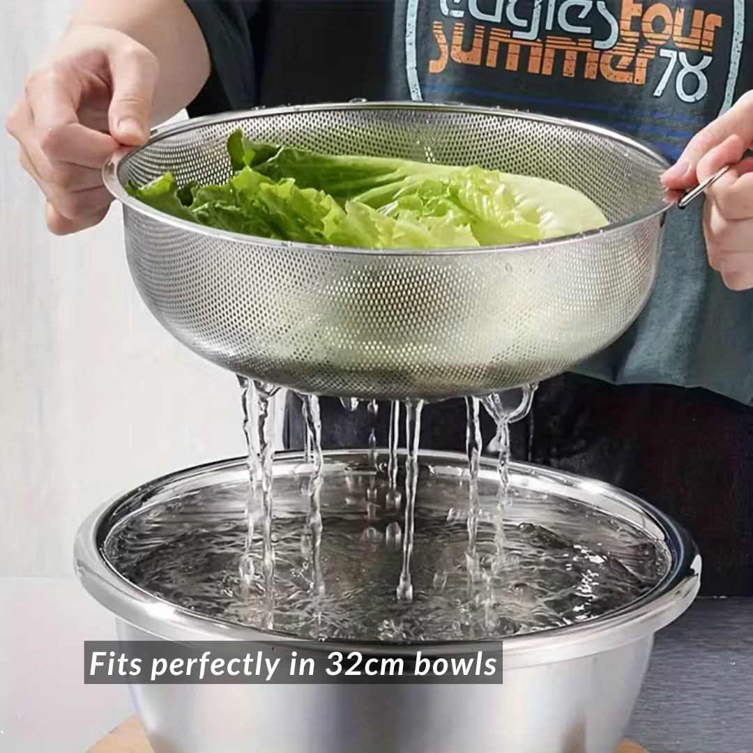 H. Stainless Steel Colander Strainer 32cm