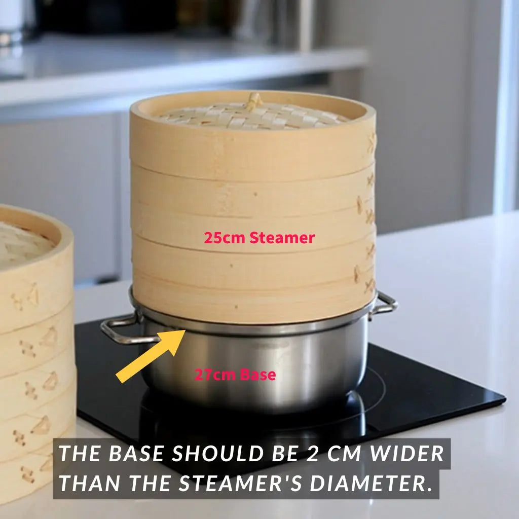 H. Bamboo Steamer (2-Tier): 20cm, 25cm or 30cm_Kitchen Tools