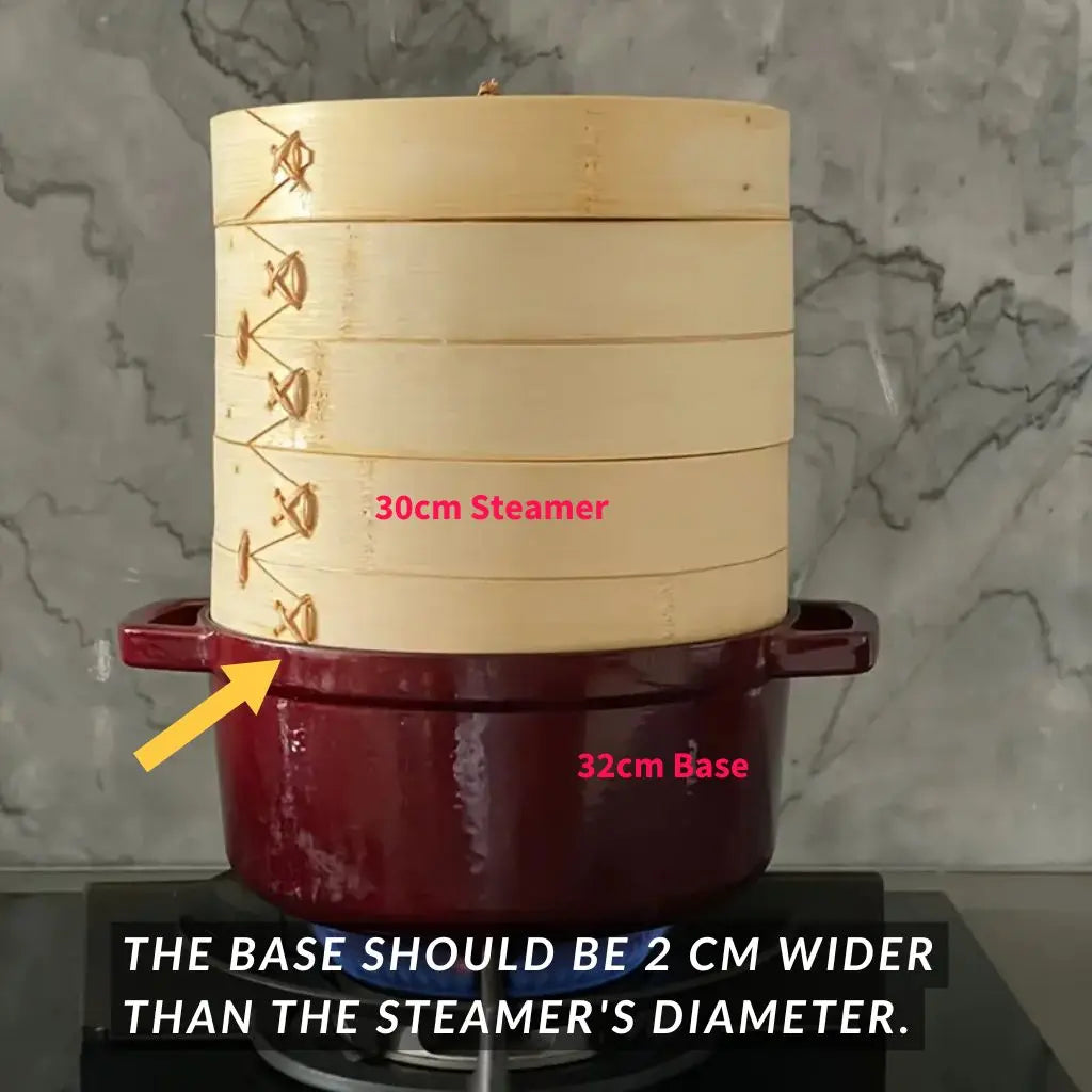 H. Bamboo Steamer (2-Tier): 20cm, 25cm or 30cm_Kitchen Tools