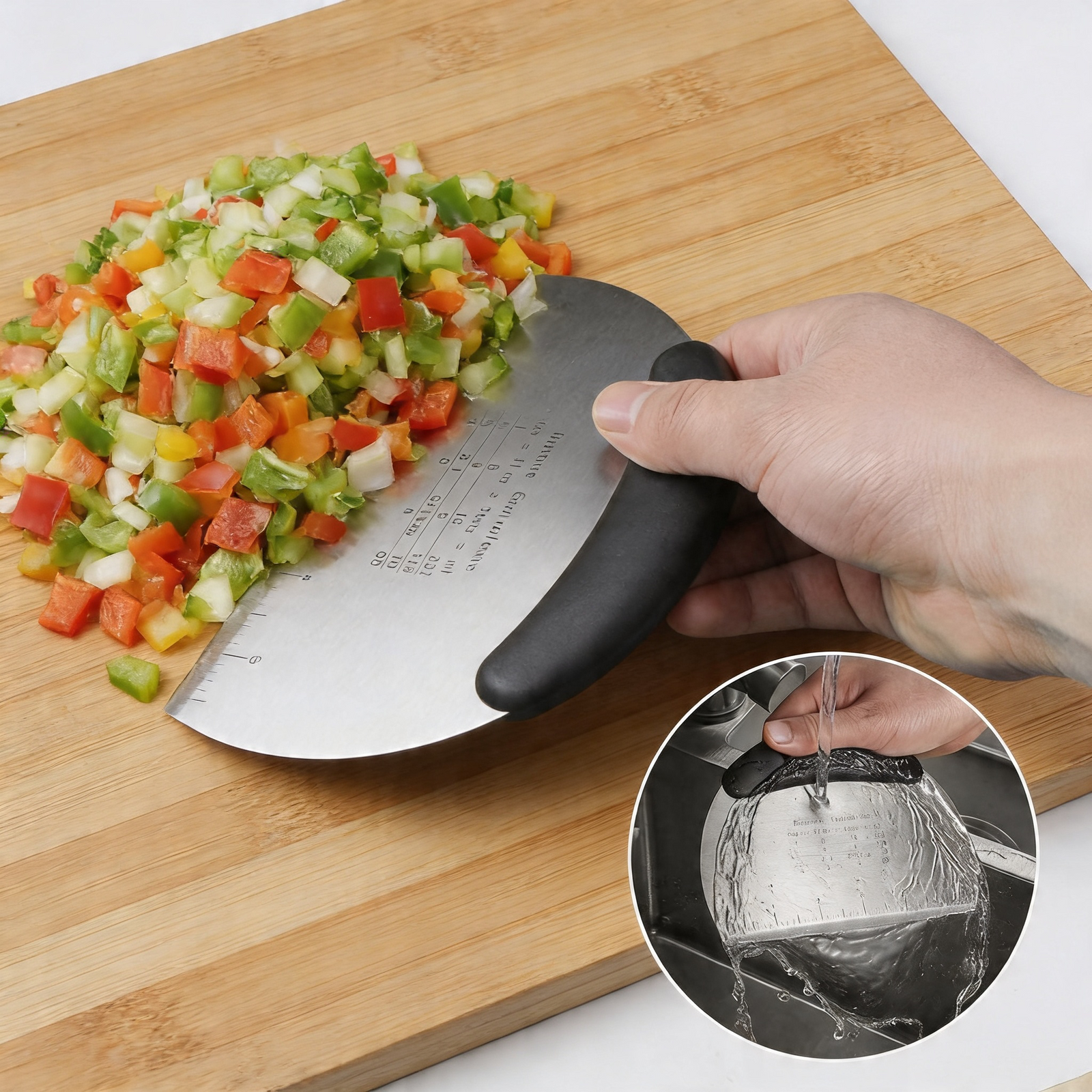 H.  Dough Cutter | Bench Scraper with Measurement