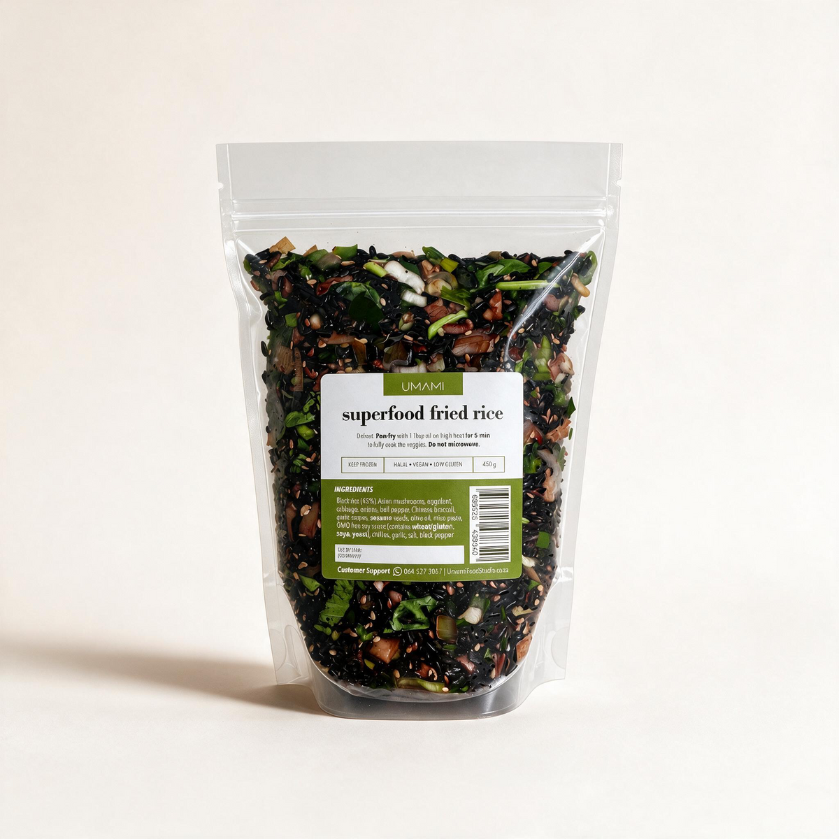 A. Frozen Superfood Fried Rice 450g (Halal, Vegan): delivering to JHB & PTA only